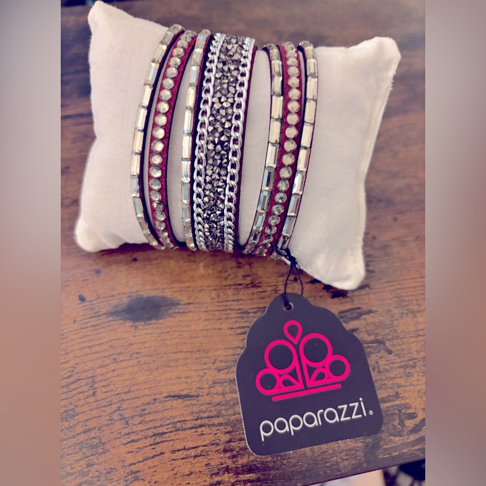 Paparazzi Red and Silver Bracelet